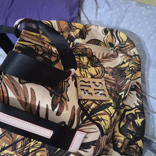 Large handbag used, beige and brown