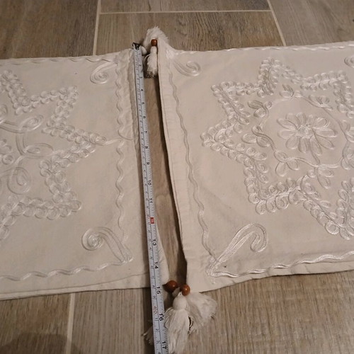 Vintage beige pillow covers used, set of 2, 40 cm