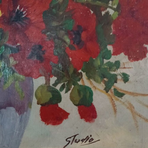 Painting Spring Bouquet like new, oil on canvas 80/60 cm