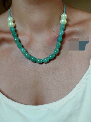 Handmade necklace with beads new, green