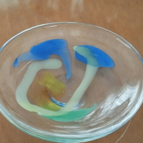 Decorative bowl with color in like new condition