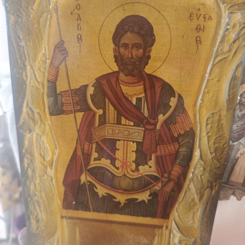 Wooden icon of Saint Efstathios used