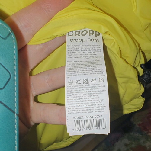 Cropp inflatable jacket with hood new, size Large, black-yellow