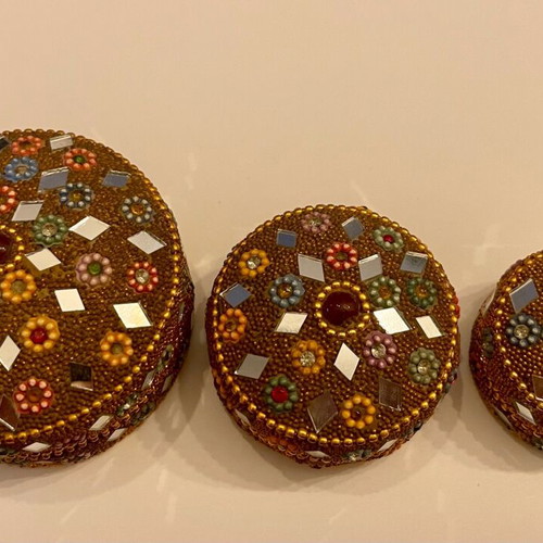 Traditional jewelry boxes new, set of 3 pieces