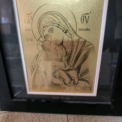 Virgin Mary icon new, 24k gold
