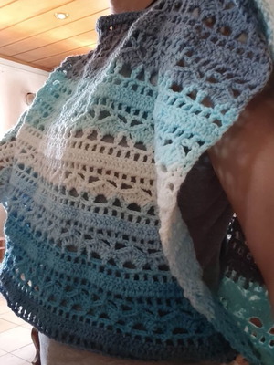 Poncho crop top handmade, like new, multicolor