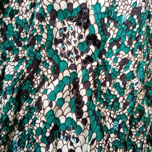 Evening blouse like new, size large, black and green