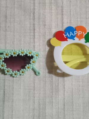 Παιδικά γυαλιά Happy Birthday με δώρο λουλούδια καινούργια, πολύχρωμα