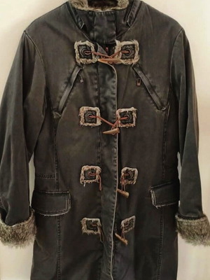 Montgomery with fur like new, gray, size L