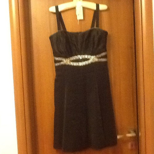 Evening dress new, black and silver, size M