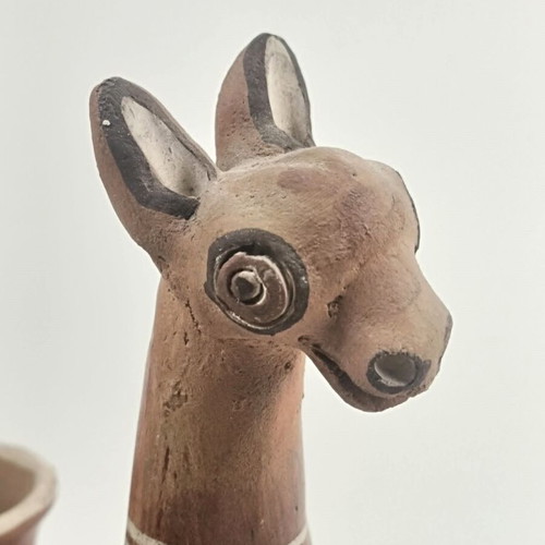 Handmade traditional Peruvian ceramic vessel in llama shape, like new