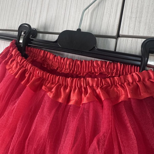 Red children's tutu skirt with tulle, age 4-5
