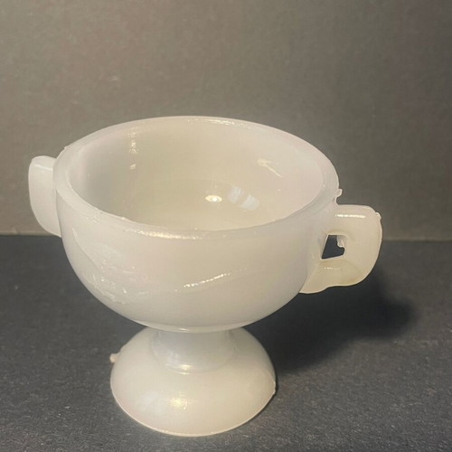 Vintage Milk Glass Egg Holder with Double Handles 6 cm