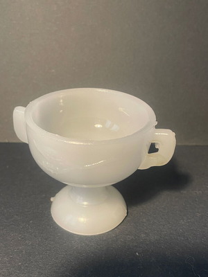 Vintage Milk Glass Egg Holder with Double Handles 6 cm