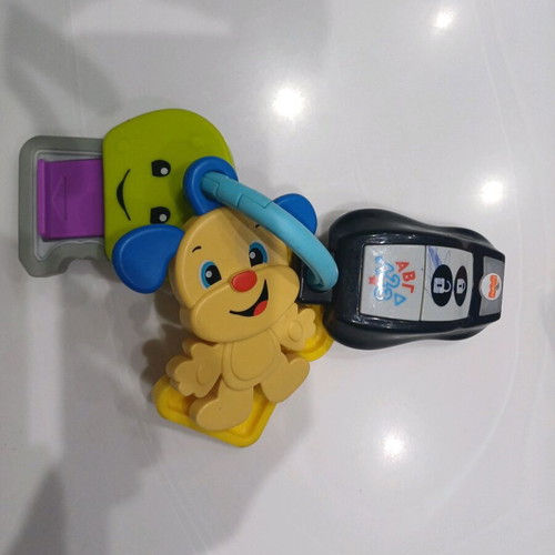 Fisher Price baby toy used with soft teething part