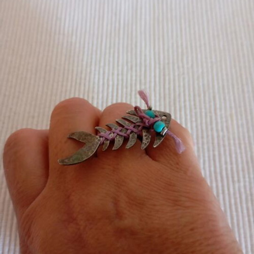 Fishbone ring handmade like new