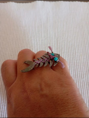 Fishbone ring handmade like new
