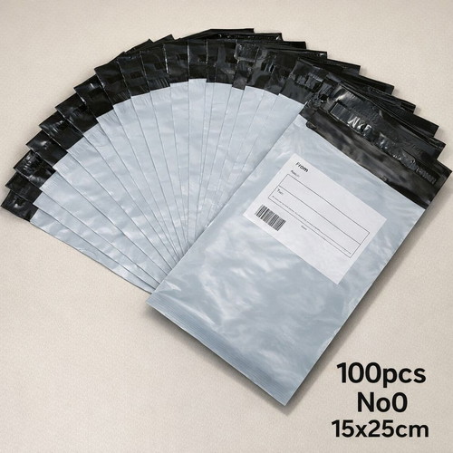 Courier PE Bags No0 25x15cm 100 Pieces Waterproof with Adhesive