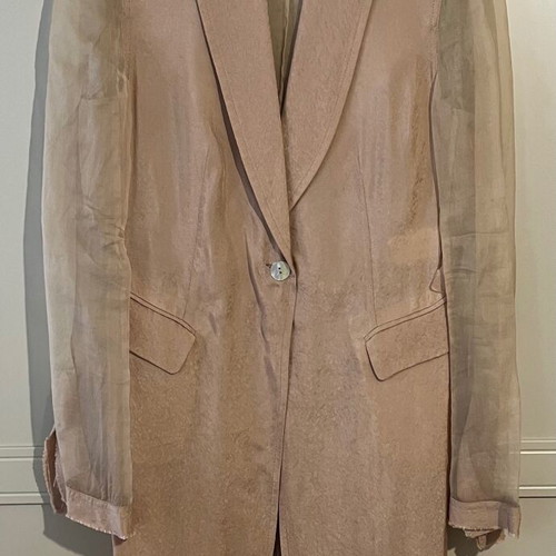 Rococo silk jacket with beige transparency new