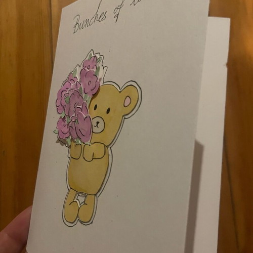 Greeting card new, hand-painted with envelope