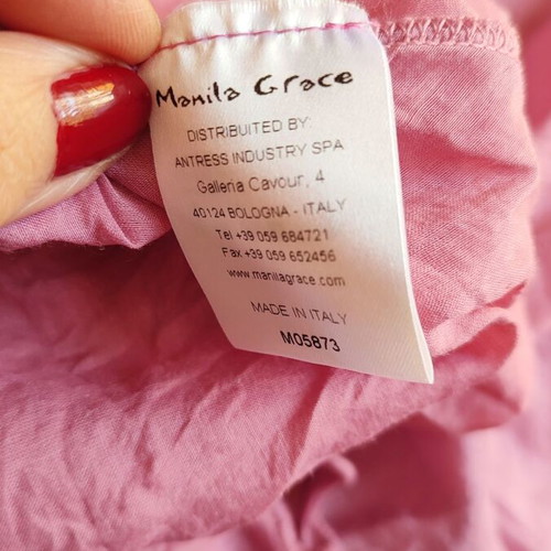 Manila Grace strapless silk dress pink like new, size S