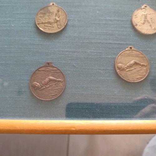 Bulgarian medals used, framed, pack of 15
