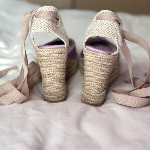 Sante Satin Lilac Espadrilles Like New, Size 38