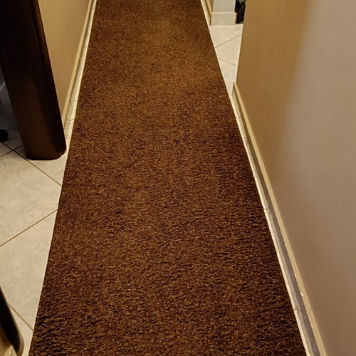 Hallway carpet runner, brown, 4.85 x 0.80 m