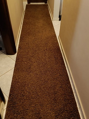 Hallway carpet runner, brown, 4.85 x 0.80 m
