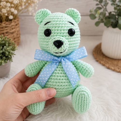 Handmade crocheted teddy bear new