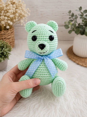 Handmade crocheted teddy bear new