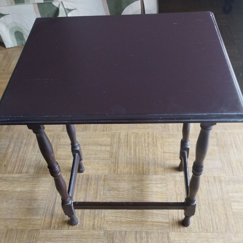 Vintage wooden side tables set of 2 used, walnut color