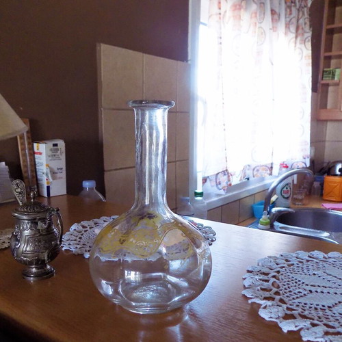 Antique carafe hand-painted used 19th century