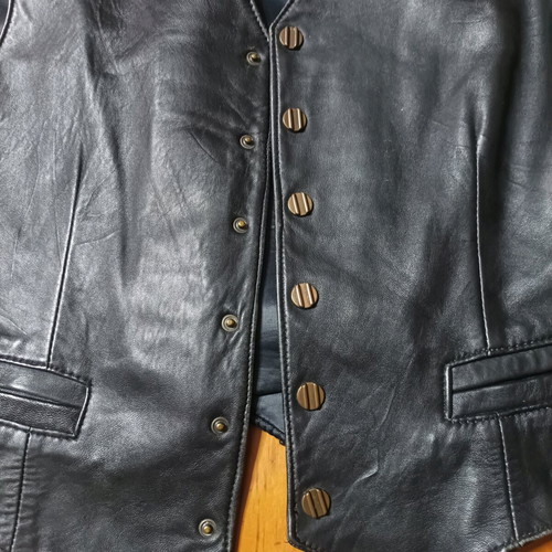 Γιλέκο δερμάτινο YSL vintage σαν καινούργιο, μαύρο, Νο 52