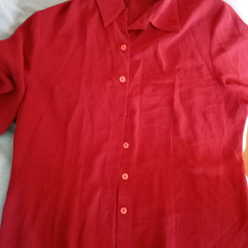Women's shirt large used, linen, bordeaux