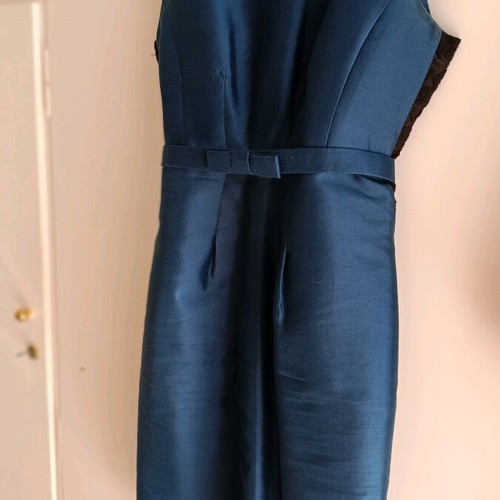 Hobbs dress used, wool-silk blend, blue roubaix, small