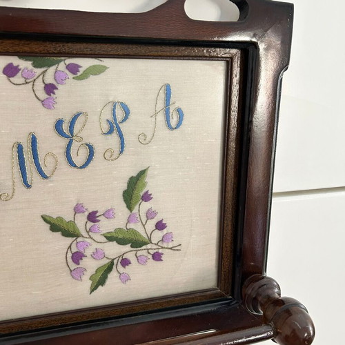 Vintage embroidered towel rack frame