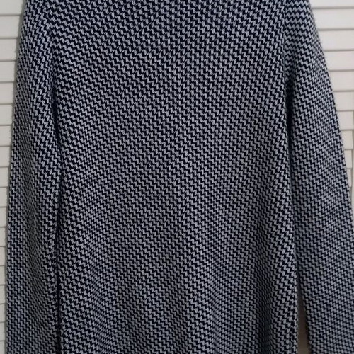 Stradivarius long wool cardigan used, black and white, small