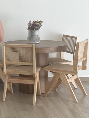 Greek-made extendable dining table, 1m diameter