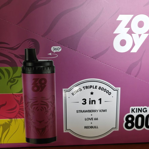 Vape 80.000 Zooy King new with triple flavor and rotating mouthpiece