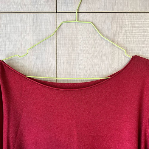 Women's long-sleeve red blouse used, asymmetrical