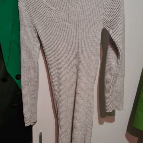 Midi beige wool dress size S new from UK