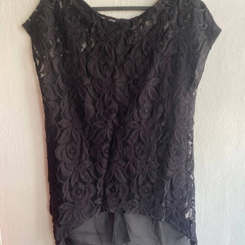 Lace blouse black like new, sexy elegant