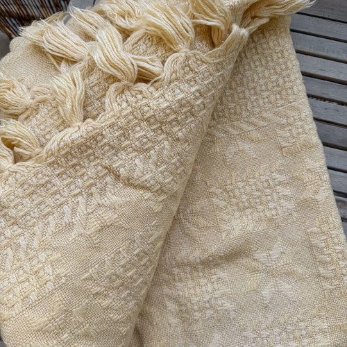 Vintage beige blanket 160x210cm used, set of 2