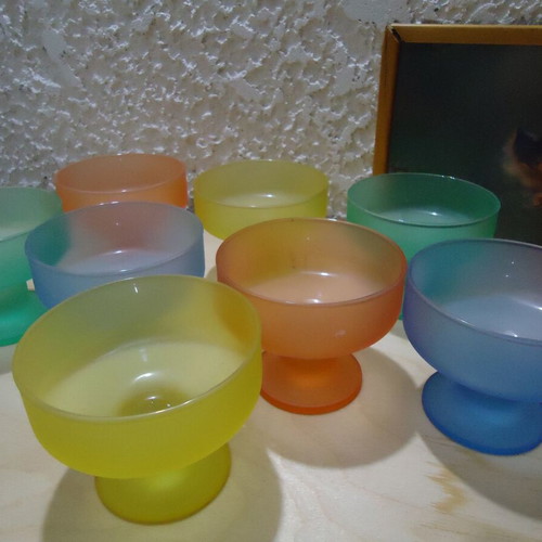 Glass jars for ice cream, new, pack of 8