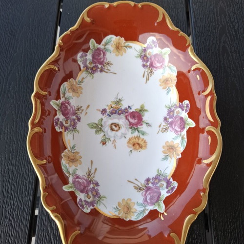 Porcelain platter Chantilly style like new with floral design