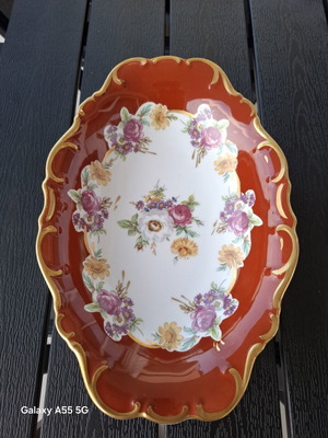Porcelain platter Chantilly style like new with floral design