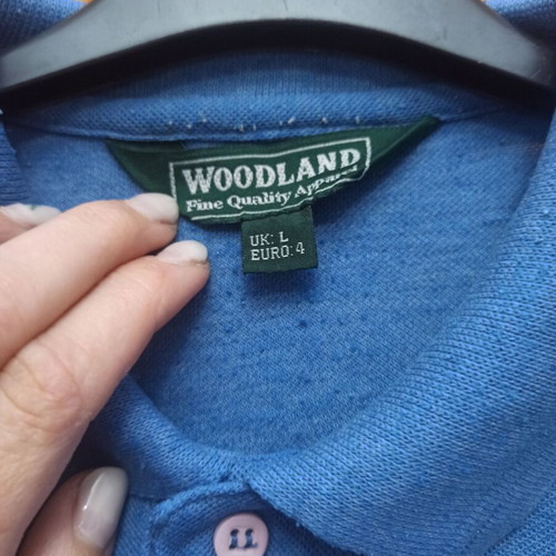 T-shirt with collar Woodland used, size L, blue