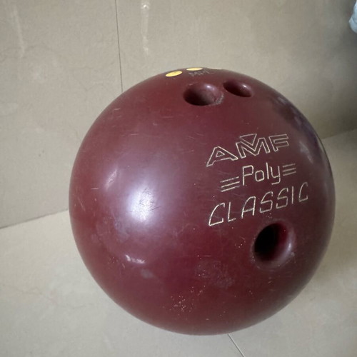 AMF bowling ball used with case, vintage, 6kg