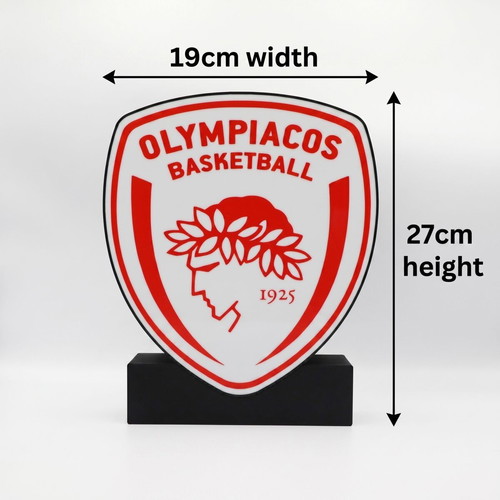 Olympiacos Basketball Logo new, 19x27 cm